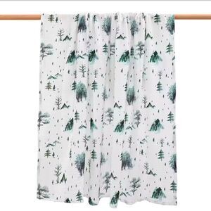 100% cotton Muslin Swaddle blankets Nature Pines print